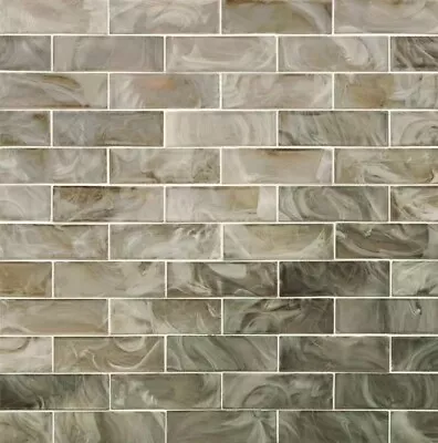 MSI Opalina Beige Subway Beveled 12  X 12  Glossy 0.96 Sqft Mosaic Tile Mesh • $12