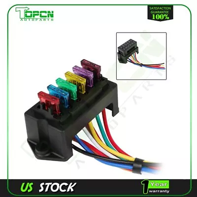 ATC ATO 6-Slot Blade Fuse Box Block Holder With 10 Free Fuses For Car Marine 32V • $9.56