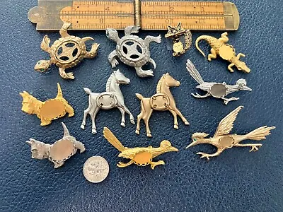 $4.99 • Buy Vtg Unfinished Animal Brooch Pin Back Jewelry Finding You Choose