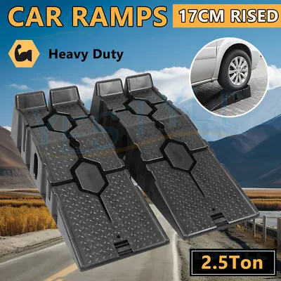 2.5 Ton Low Car Ramps Heavy Duty Rise Antiskid Service PP Non-skid Tread Pattern • $109.91