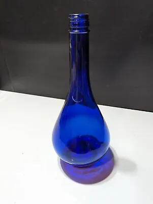 Cobalt Blue Glass Bottle Acqua Della Madonna Teardrop Vase Made In Italy • $17