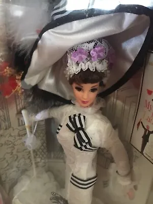 Mattel Barbie ELIZA DOOLITTLE My Fair Lady Ascot  NRFB XLNT WHITE/BLACK GOWN/HAT • $47.50