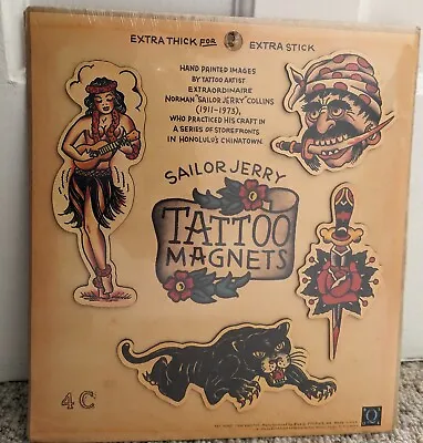 Sailor Jerry Tattoo Magnets Made In USA Blue Q Four Tattoo Flash Magnets Sealed  • £30