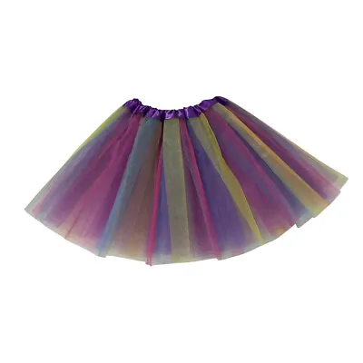 Baby Girls Kids Tutu Skirt Tulle Dance Ballet Dress Toddler Rainbow Skirt Costum • £3.79