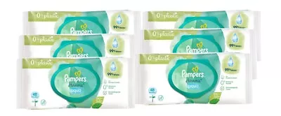 Pampers Baby Wipes Harmonie Aqua 864 Wet Wipes Pure Skin Protection - Pack Of 6 • £9.45