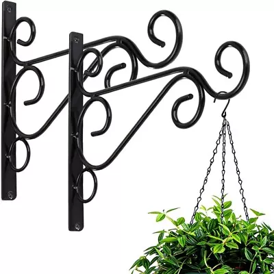 2pcs Wall Hanger Heavy Duty Metal Hanging Basket Bracket Flower Pot Hook Hanger • $9.49