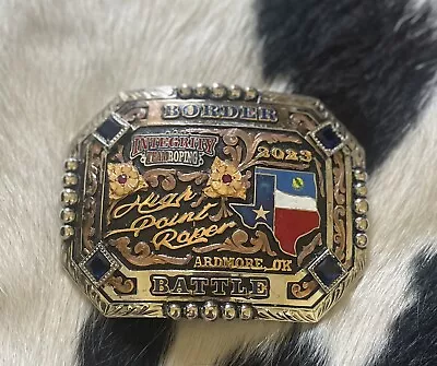 Trophy Buckle Team Roping High Point Cowboy Rodeo Collectible • $180