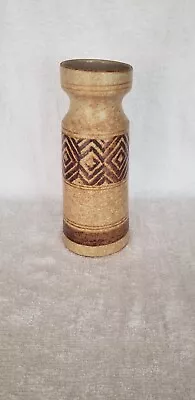 Vintage Pottery Craft USA Stoneware Geometry Ceramic Vase Mid Century 8.5  • $24.99