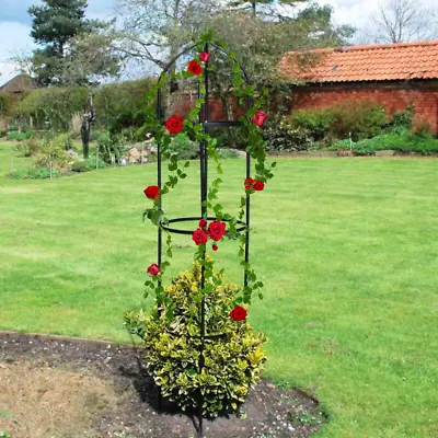 1.9m Metal Garden Obelisk Outdoor Rose Plant Arch Climber Support Frame Decor • £14.99