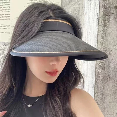 £6.41 • Buy Sun Visor Hat Summer Women Wide Brim UV Protection Empty Top Beach Cap UPF50+