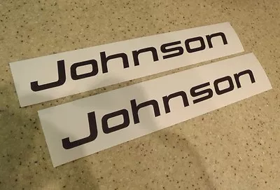 Johnson Vintage Outboard Motor Decals 9  Black 2-Pk FREE SHIP + FREE Fish Decal! • $8