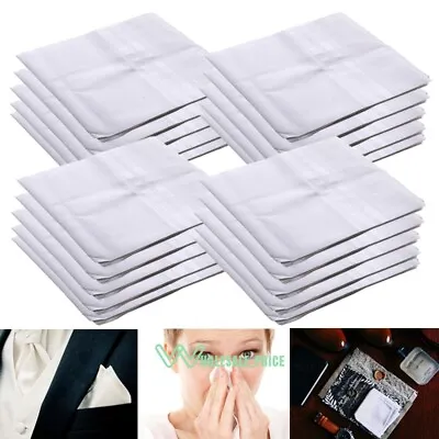 Lot Handkerchiefs Cotton Classic Hankies Large Men Hankerchief Hanky Pocket Gift • $7.99