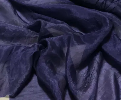 $11.99 • Buy Hand Dyed DARK MIDNIGHT BLUE China Silk HABOTAI Fabric