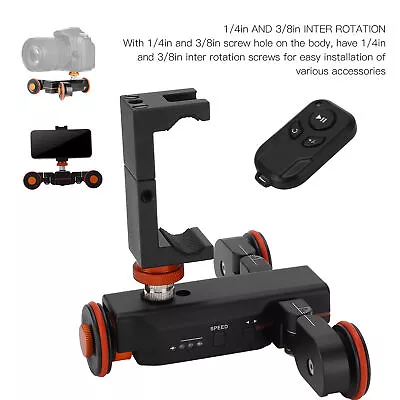 3 Wheels Wireless Video Camera Dolly Electronic Camera Slider With Remote • £63.61