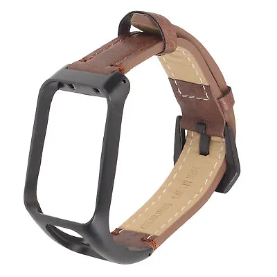 Watch Band Leather Watch Strap With Protector Case For TOMTOM Runner3(Brown BST • $13.84