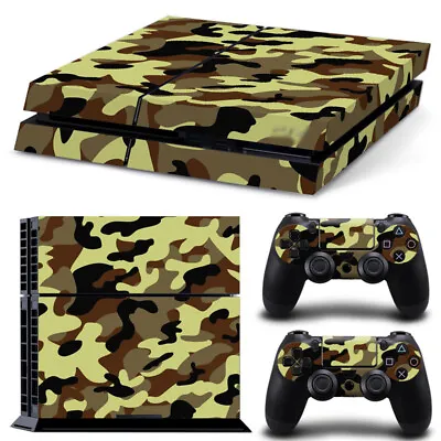 $9.20 • Buy Vinyl Green Camo Camouflage Sticker For PS4 Console 2 Controllers Skin Decal