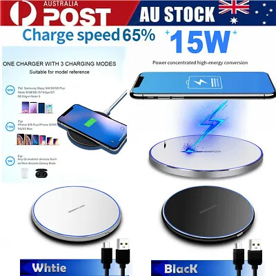 Wireless Charger Fast Charging Pad For IPhone 15 14 13 12 Pro Max Samsung Xiaomi • $9.89