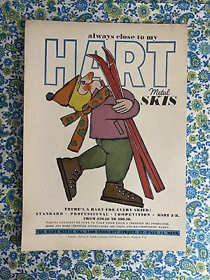Vintage 1960 Hart Metal Snow Skis Print Ad • $4.38