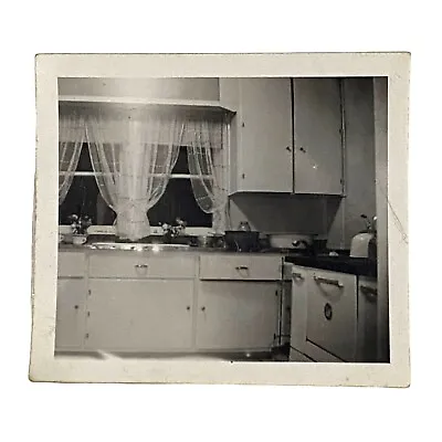 Vintage Kitchen Cupboard Photo Black And White • $9.75