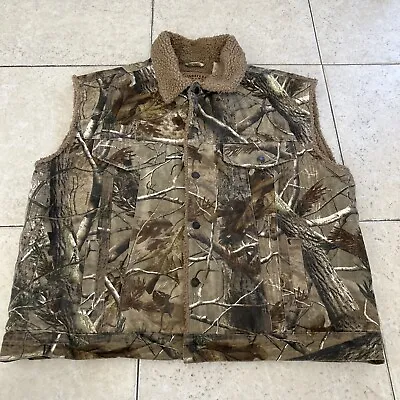 Levi Strauss Signature Mens Vest Realtree Camo 2XL Sherpa Lined Button Front • $19.99