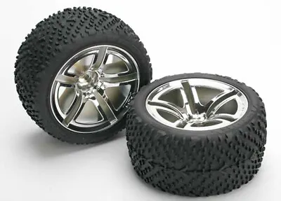 Traxxas 5573 - Victory Tires Twin Spoke Wheels Nitro Rear Jato Rustler (2) • $24.95