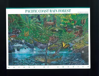 United States 33¢ Pacific Coast Rain Forest Postage Stamps #3378 MNH Full Sheet • $3.80