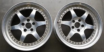 2x HRE 546 3 Piece Wheels Rims Polished 17 X8  +19 5x108 Ferrari 308 • $600