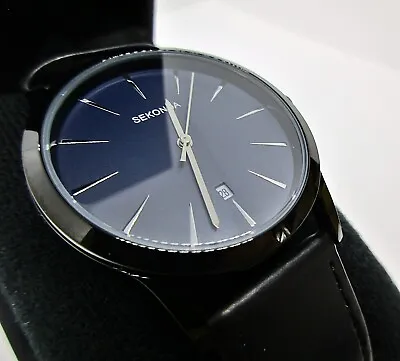 Sekonda Gents Watch With Blue Dial & Black Leather Strap 3536 • £24.99