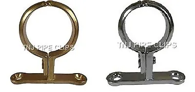 Brass Screw On Bracket - Brass Or Chrome Plated - Pipe Clips - School Board  • £2.05