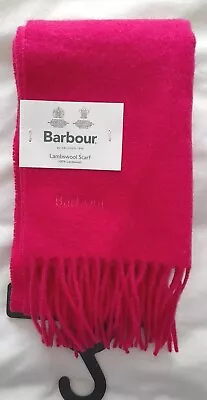 Barbour Bright Pink Lambswool Scarf BNWT • £10