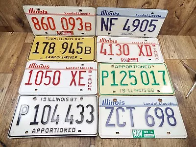 8-VINTAGE Illinois License Plate LOT • $32.95