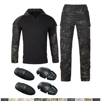 US Army Tactical Suit Mens Combat Drill SWAT Camo Uniform Multi Pocket Shooting • $94.99