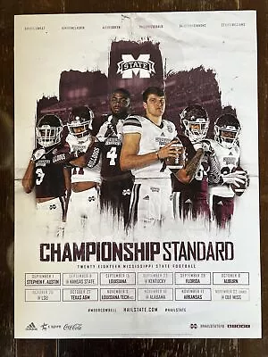 Mississippi State Bulldogs Football 2018 Poster Schedule Jeffery Simmons Montez • $39.99
