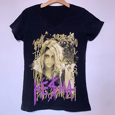 £54.07 • Buy Kesha Music Concert Black Graphic Women’s Black V Neck Shirt Sz S