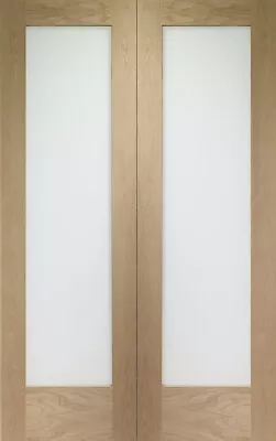 LPD Pattern 10 Internal Oak Rebated Door Pair With Clear Glass • £174.99
