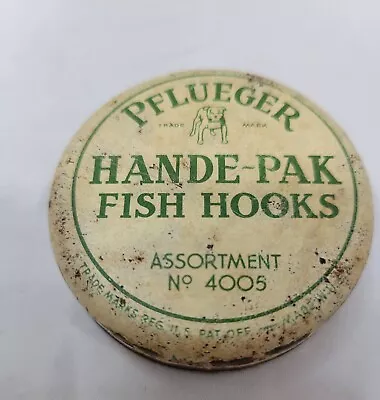 Vintage Pflueger Hande-Pak Fish Hooks Tin 4005 • $12