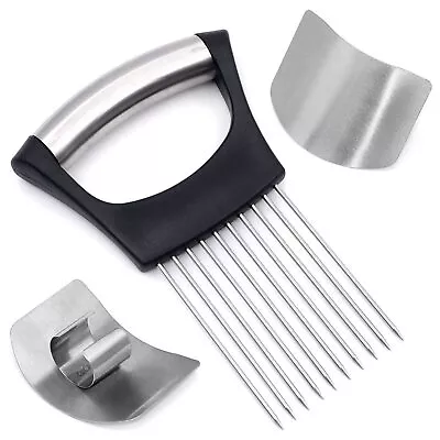 ZOCONE 3 PCS Stainless Steel Finger Guard Onion Holder For Slicing Set Kitche... • $16.58