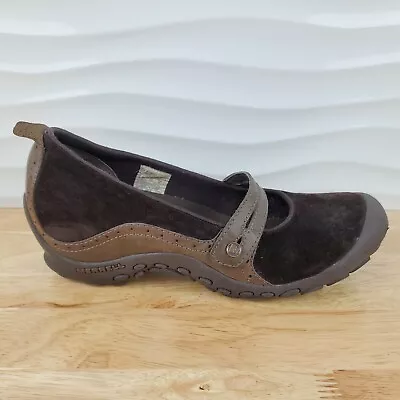 Merrell Plaza Bandeau Womens Chocolate Brown Suede Mary Jane Shoes Size 9 J46114 • $18.75