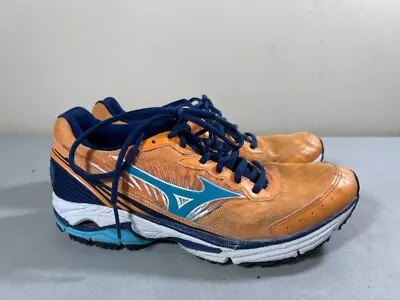 Mizuno Women's Orange & Blue Wave Rider 16 Running Shoes Sneakers Size 8 • $7.06