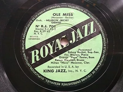 MEZZROW - BECHET Royal Jazz 701 JAZZ 78 OUT OF THE GALLION / OLE MISS NM COPY! • $20