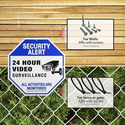 2-Pack Security Camera Sign Video Surveillance Signs Outdoor UV Printed 40 Mil • $13.87