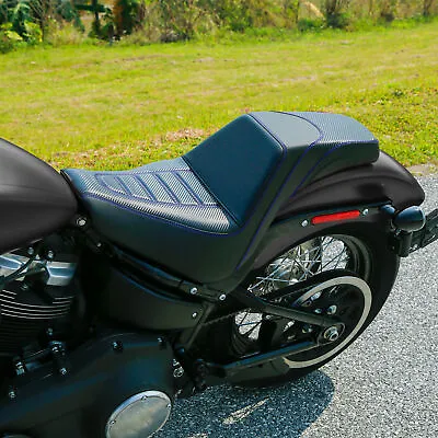 Black Blue Rider Driver Passenger Seat Fit For Harley Softail Standard 2018-2023 • $99