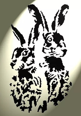 Shabby Chic Plastic Stencil Sheet Artistic Hare Faces Rabbit A4 297x210mm Wall  • £5.79