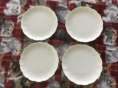 Lovely Kaiser Romantica White Porcelain 4pc Salad Plate Set Scalloped Edge • $38