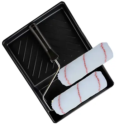 9  Paint Roller Tray Set Decorating Kit With 2Piece Roller Sleeve LONG PILE  UK • £9.99