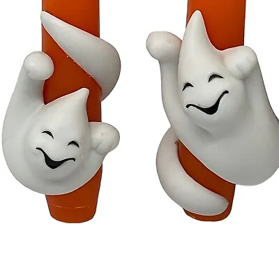 Partylite Halloween Ghosts Candle Ornaments Huggers Ceramic Taper P7026 Set Of 2 • $37.09