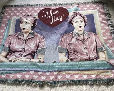 I Love Lucy & Ethel Tapestry Blanket Throw Chocolate Factory Scene 62  X 48  • $25