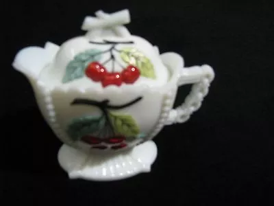 Mint Painted Footed Sugar Bowl - Westmoreland Painted Milk Glass W/ Beaded Edge • $24.99