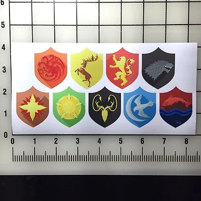 Game Of Thrones 2  Tall Color Vinyl Decal Sticker Set  • £5.78