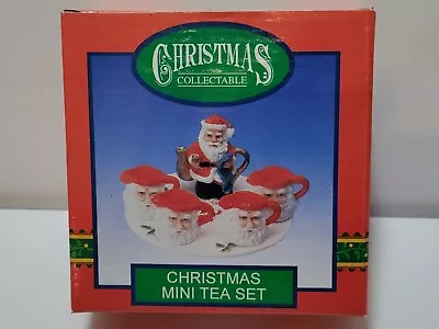 Miniature Magic Creations Christmas Tea Set Santa Claus 6 Piece Box New #6268 • $14.95